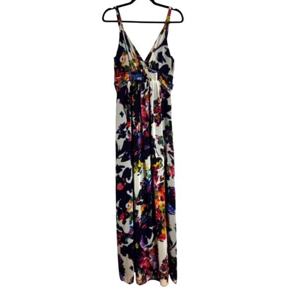 Pietro Brunelli Maternity Murano Maxi Dress Women's Small Floral Chiffon W/ Belt - Picture 2 of 8
